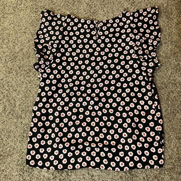 Elle Blouse Womens L Used Floral Flutter Sleeve - Picture 11 of 13